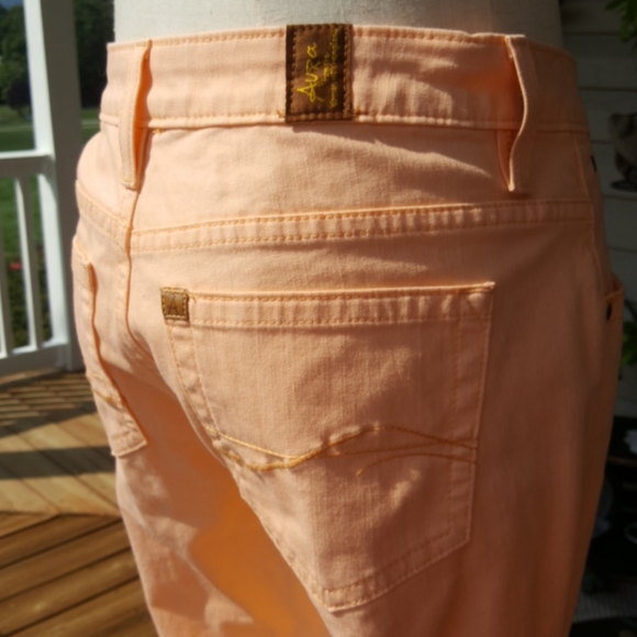 AURA ♡ Gorgeous Vintage Thick Cotton Peachy Orange Cropped Pant Capris 2P Avg - Picture 17 of 17